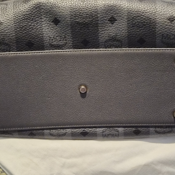 MCM Dark Gray Monogram Shoulder Bag - Picture 7 of 13